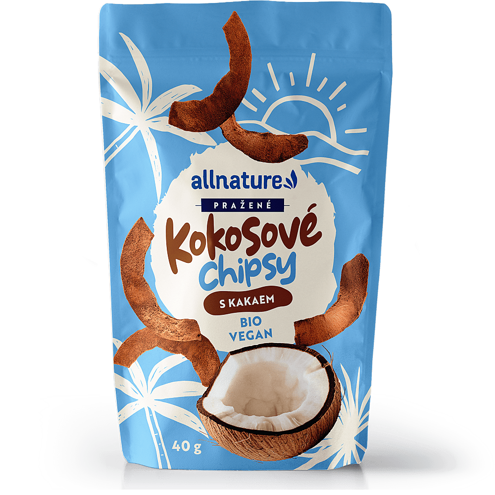 ALLNATURE Kokosové chipsy s kakaom BIO 40 g
