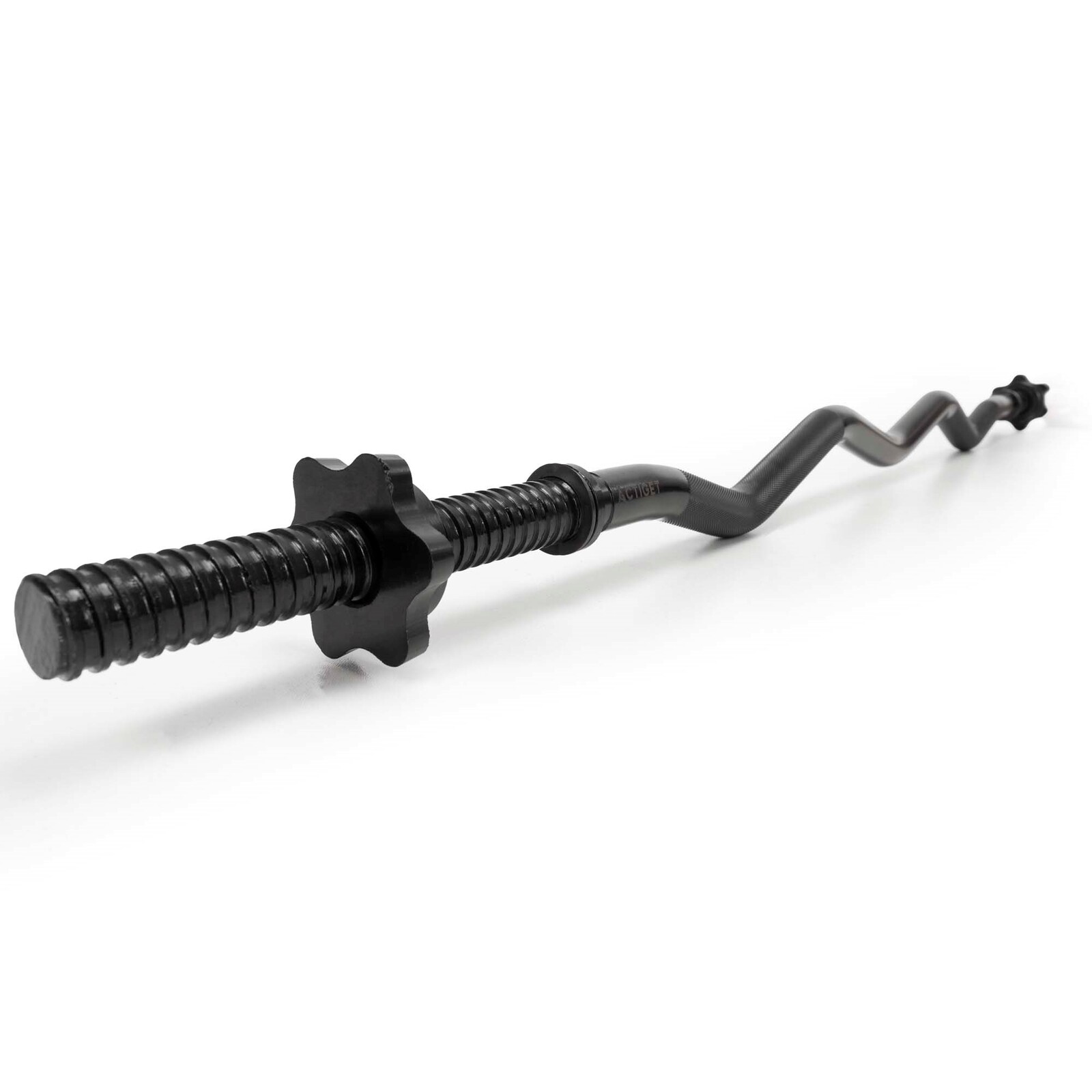 Olympijská lomená tyč so závitmi 25mm - 120cm - čierna