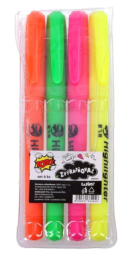 Zvýrazňovače 4ks