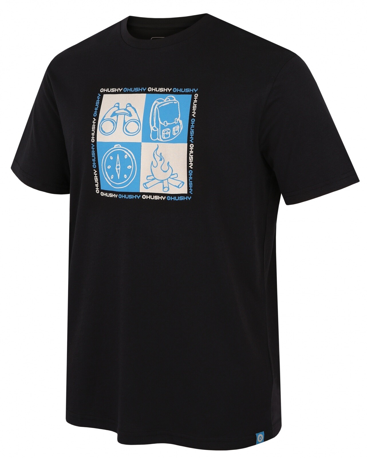 Husky Pánske bavlnené tričko Tee Square M black Veľkosť: L