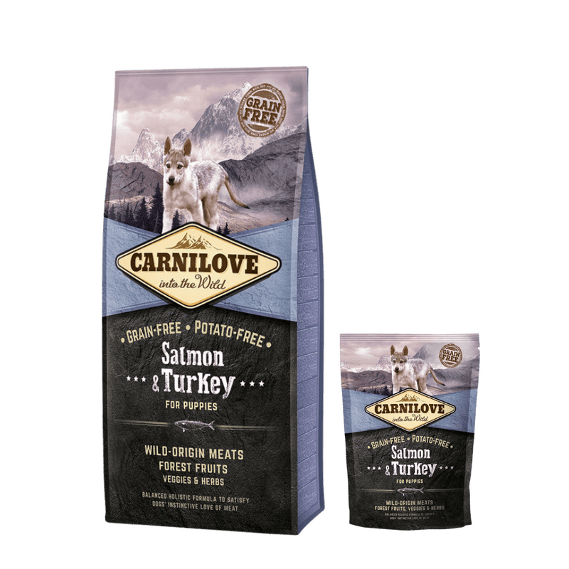 Carnilove Salmon & Turkey for puppies 12 kg + 1,5 kg ZADARMO
