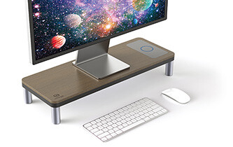 Powerton ERGO DOKY stojan na monitor s dokovacou stanicou a bezdrôtovým nabíjaním