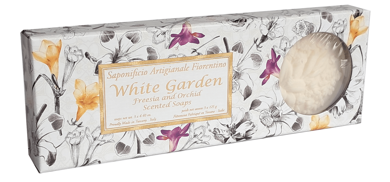 SAF FIORENTINO mydlo Frézia a orchidea 3 x 125 g