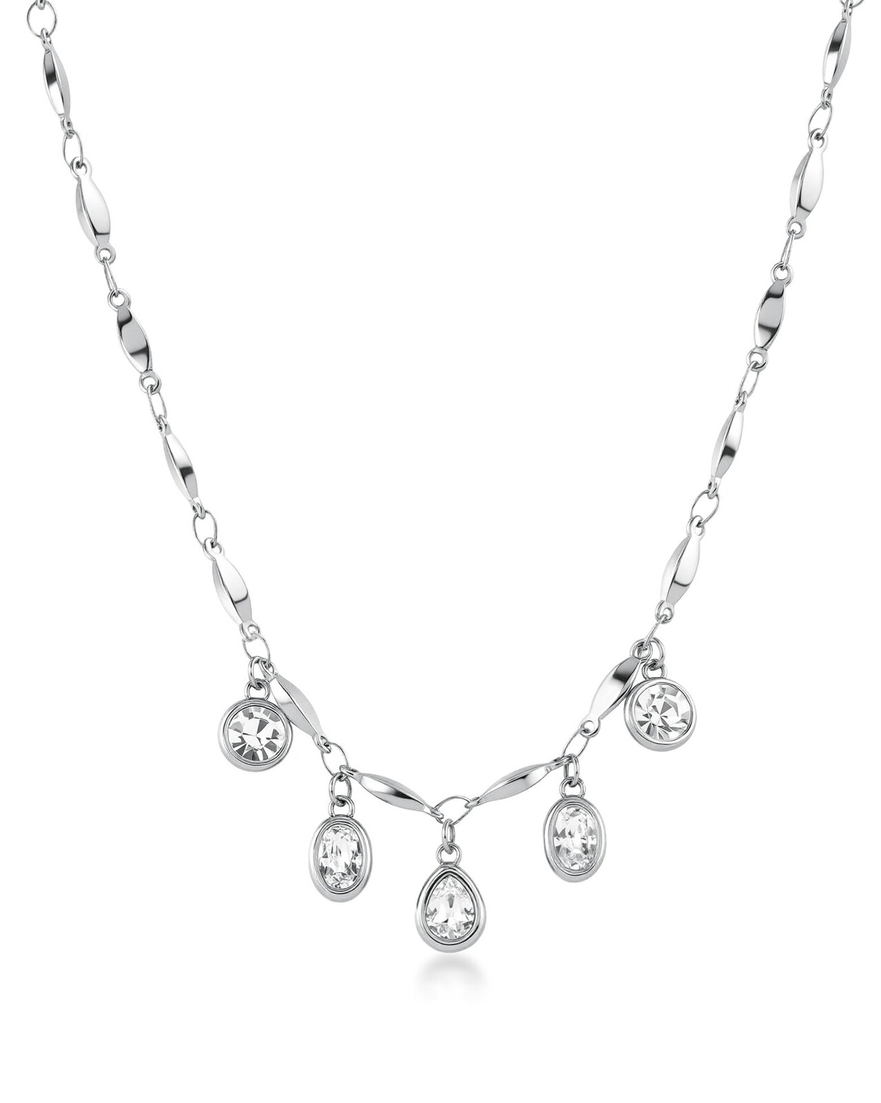 Brosway Dámsky oceľový náhrdelník s čírymi kryštálmi Symphonia BYM201