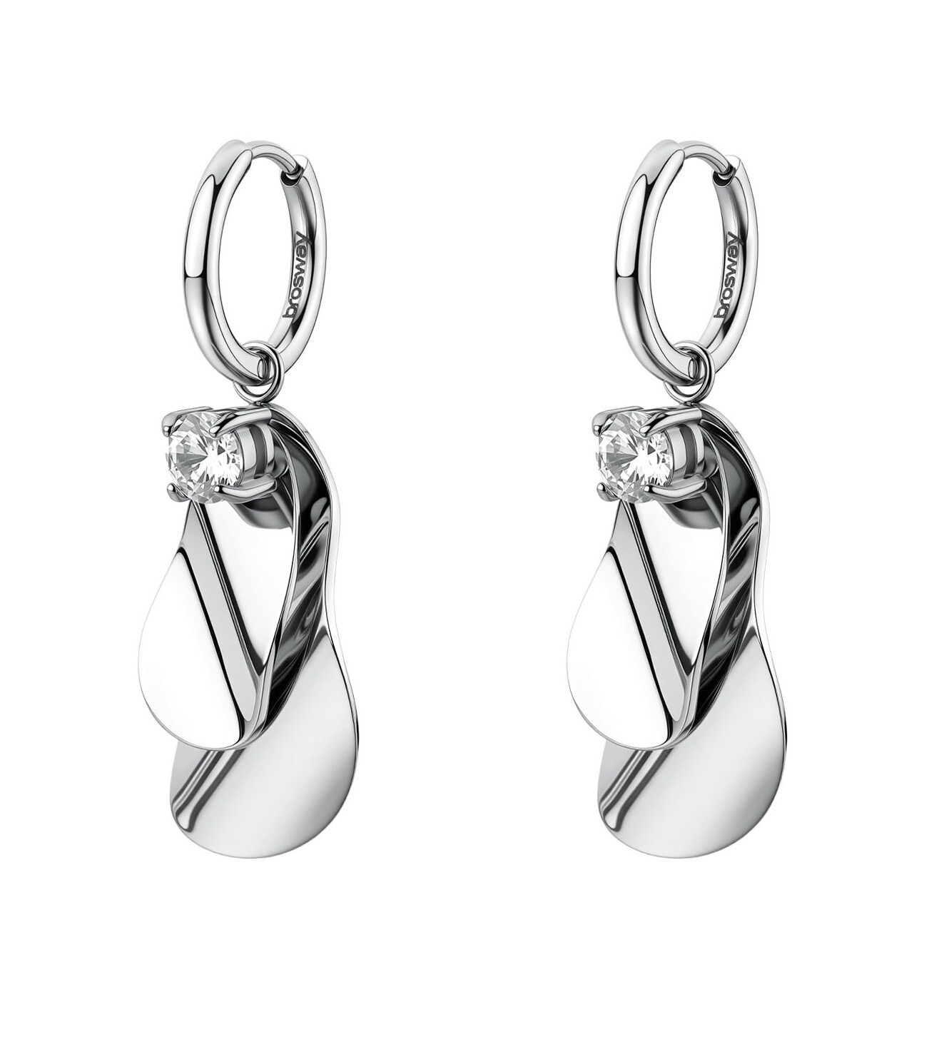Brosway Moderné oceľové náušnice s kryštálom 2v1 Bloom BOM21