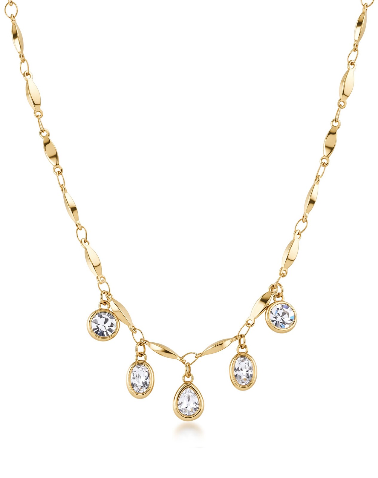 Brosway Pozlátený náhrdelník s čírymi kryštálmi Symphonia BYM202