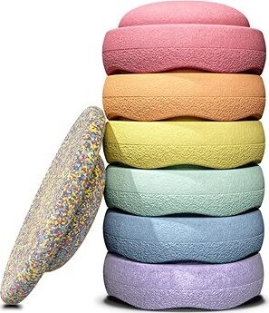 Stapelstein Rainbow sada Pastel + Confetti board 6 + 1