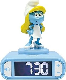 Šmoulové: Šmoulinka - budík s nočním 3D světlem