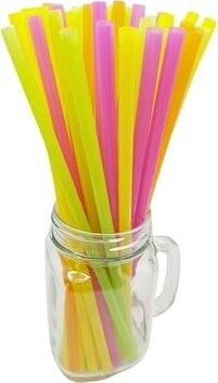GoDan Plastové slamky – 7 × 280 mm NEON – 250 ks