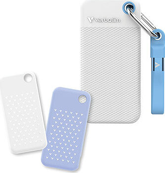 VERBATIM Pocket SSD 1 TB, biela/modrá + 2× gumový obal