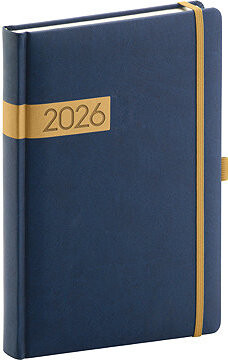 NOTIQUE Twill 2026 denný, modro-zlatý, 15 × 21 cm