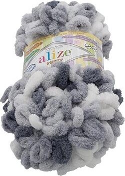 Puffy color 100 g – 5925 biela, sivá