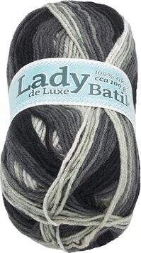 Lady de Luxe BATIK 100 g – 604 biela, sivá