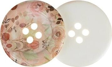 Gombíky Žirovnice Gombík 5 cm ružičky, 336331E, súprava 2 ks