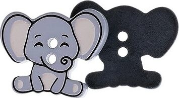 Gombíky Žirovnice Gombík 2,5 × 2 cm sloník, 400652, súprava 3 ks