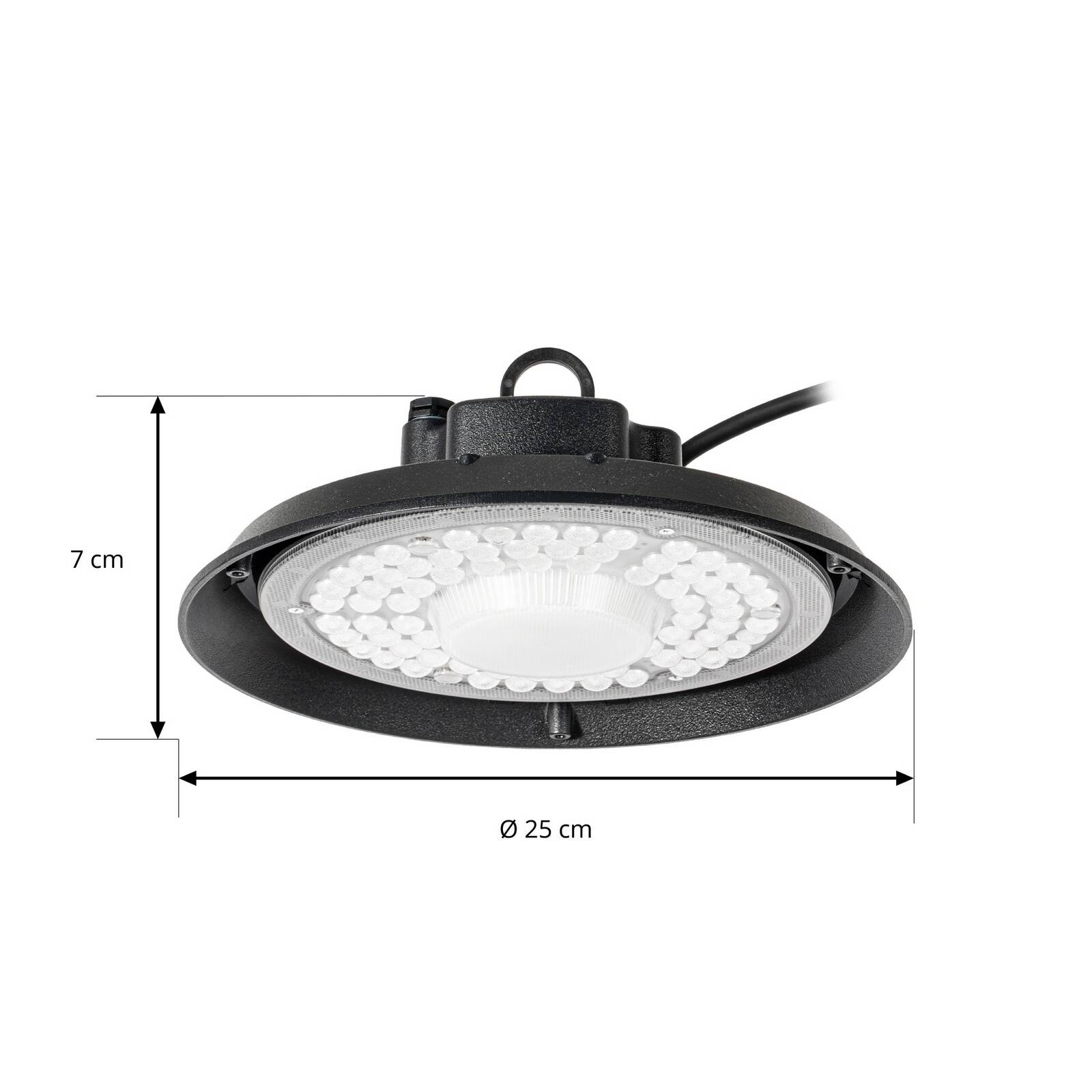 Prios LED halový reflektor Maikel, čierny, 100 W, 13 500 lm, IP65