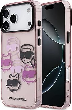 Karl Lagerfeld IML Multi K & CH Heads Zadný Kryt pre iPhone 17 Pro Max Pink