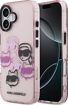 Karl Lagerfeld IML Multi K & CH Heads Zadný Kryt pre iPhone 17 Pink