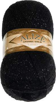 BELLATEX Priadza Angora Gold Simli 100 g - 60 čierna