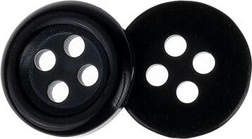 Gombíky Žirovnice Gombík 1,5 cm čierny 4 dierky 307022, súprava 6 ks