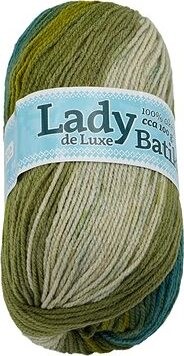 Bellatex s.r.o. Priadza Lady de Luxe Batik 100 g – 605 zelená, béžová