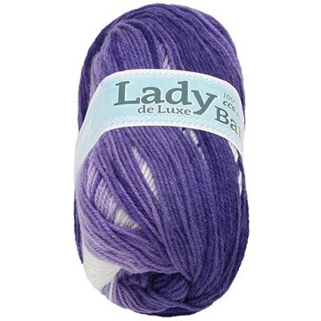 Lady de Luxe BATIK 100 g – 612 biela, fialová