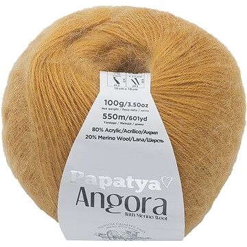 Bellatex Angora Merino Papatya 100g, 8740 horčicová