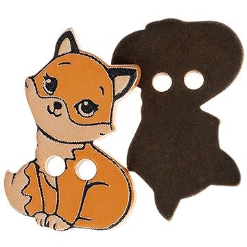 Gombíky Žirovnice Gombík 2,5 × 2 cm líška, 400249, súprava 3 ks