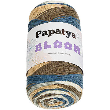 BELLATEX Priadza Papatya Bloom 100 g, 04 krémová, hnedá, modrá
