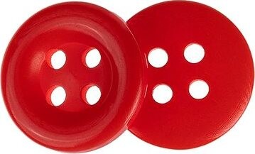 Gombíky Žirovnice Gombík 1,5 cm červený 4 dierky, 348778A, súprava 6 ks