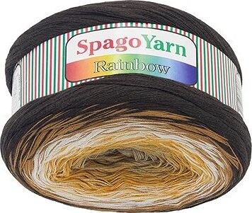 Bellatex Priadza SpagoYarn Rainbow 250 g – 3 hnedá, horčicová