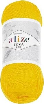 Vlnika Diva Fine 100 g, 110 žltá