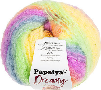 BELLATEX Priadza Papatya Dreamy 100 g, 05 žltá, oranžová, fialová, modrá