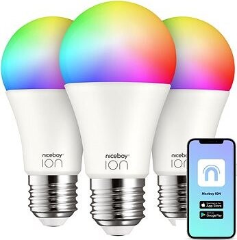 Niceboy SmartBulb RGB E27, 12 W, sada 3 ks