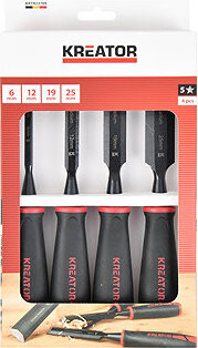 KREATOR Dláto na dřevo sada 4 ks KRTH23709