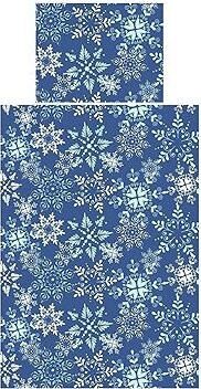 Dadka Povlečení krep 140 × 200 cm, 70 × 90 cm, Snowflakes šedomodré