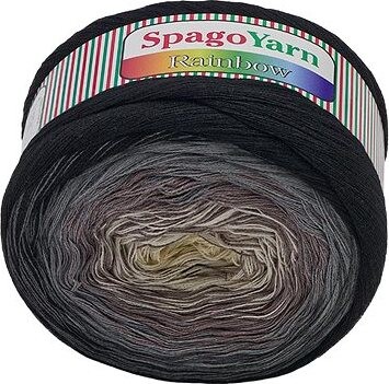 SpagoYarn Rainbow 250 g – 2 béžovo-čierna