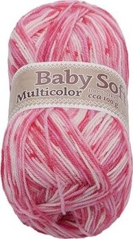 Baby soft multicolor 100 g – 611 biela, ružová