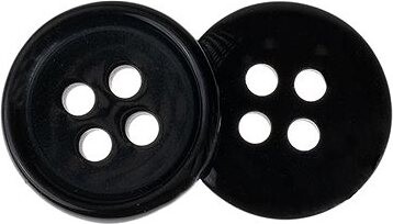 Gombíky Žirovnice Gombík 1,5 cm tmavosivý 4 dierky, 348778B, súprava 6 ks