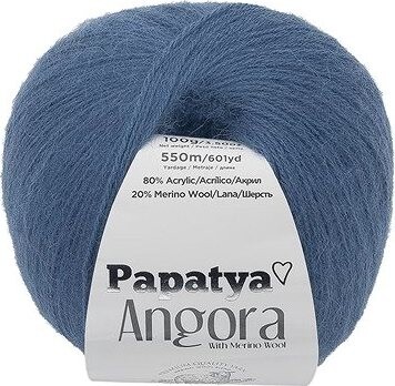 Bellatex Angora Merino Papatya 100g, 5680 modrá