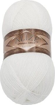 Bellatex Angora Gold Simli 100g, 55 biela