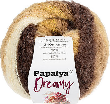BELLATEX Priadza Papatya Dreamy 100 g, 10 krémová, svetlo hnedá, tmavo hnedá