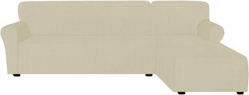 TEXTILOMANIE Napínací poťah na rohovú sedačku Mondo, krémový