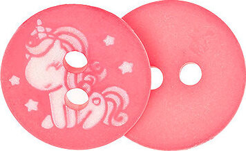 Gombíky Žirovnice Gombík 1,5 cm jednorožec ružový 2 dierky 44301 súprava 6 ks