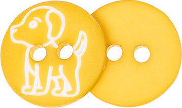 Gombíky Žirovnice Gombík 1,5 cm psík okrový 2 dierky 44692 súprava 6 ks