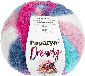BELLATEX Priadza Papatya Dreamy 100 g, 07 ružová, modrá