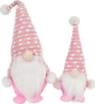 DOMMIO Škriatok 30 cm s malým škriatkom 20 cm, ružový, 2 ks