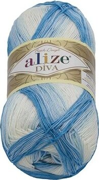 DIVA batik 100 g – 2130 biela, svetlo modrá