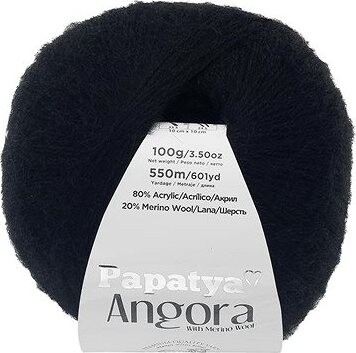 Bellatex Angora Merino Papatya 100g, 2000 čierna
