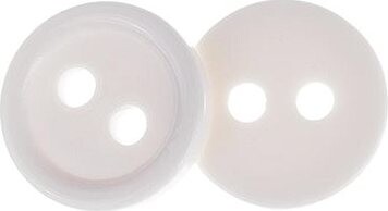 Gombíky Žirovnice Gombík 1 cm biely 2 dierky 366285I, súprava 6 ks
